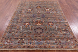 Peshawar Hand Knotted Wool Rug - 5' 0" X 6' 8" - Golden Nile