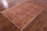 Overdyed Full Pile Hand Knotted Wool Rug - 4' 1" X 6' 1" - Golden Nile