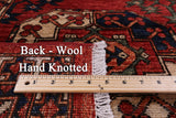 Red Turkmen Ersari Hand Knotted Wool Rug - 6' 4" X 9' 6" - Golden Nile