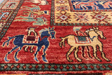 Pazyryk Design Persian Fine Serapi Hand Knotted Wool Rug - 8' 10" X 11' 7" - Golden Nile