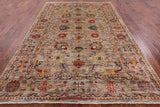 Peshawar Hand Knotted Wool Rug - 6' 7" X 9' 10" - Golden Nile