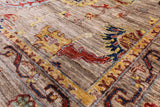 Peshawar Hand Knotted Wool Rug - 6' 7" X 9' 10" - Golden Nile