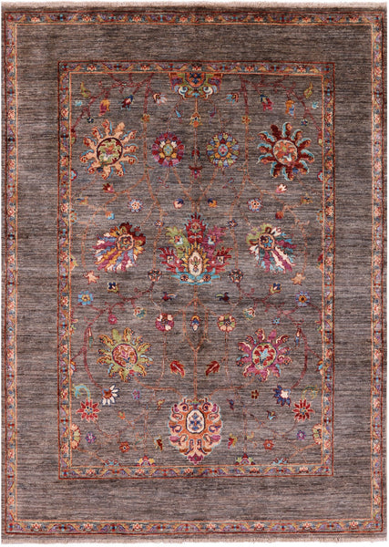 Peshawar Handmade Wool Rug - 4' 10" X 6' 7" - Golden Nile