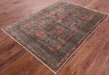 Peshawar Handmade Wool Rug - 4' 10" X 6' 7" - Golden Nile