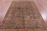 Peshawar Handmade Wool Rug - 5' 8" X 8' 5" - Golden Nile