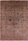 Peshawar Handmade Wool Rug - 5' 8" X 8' 5" - Golden Nile