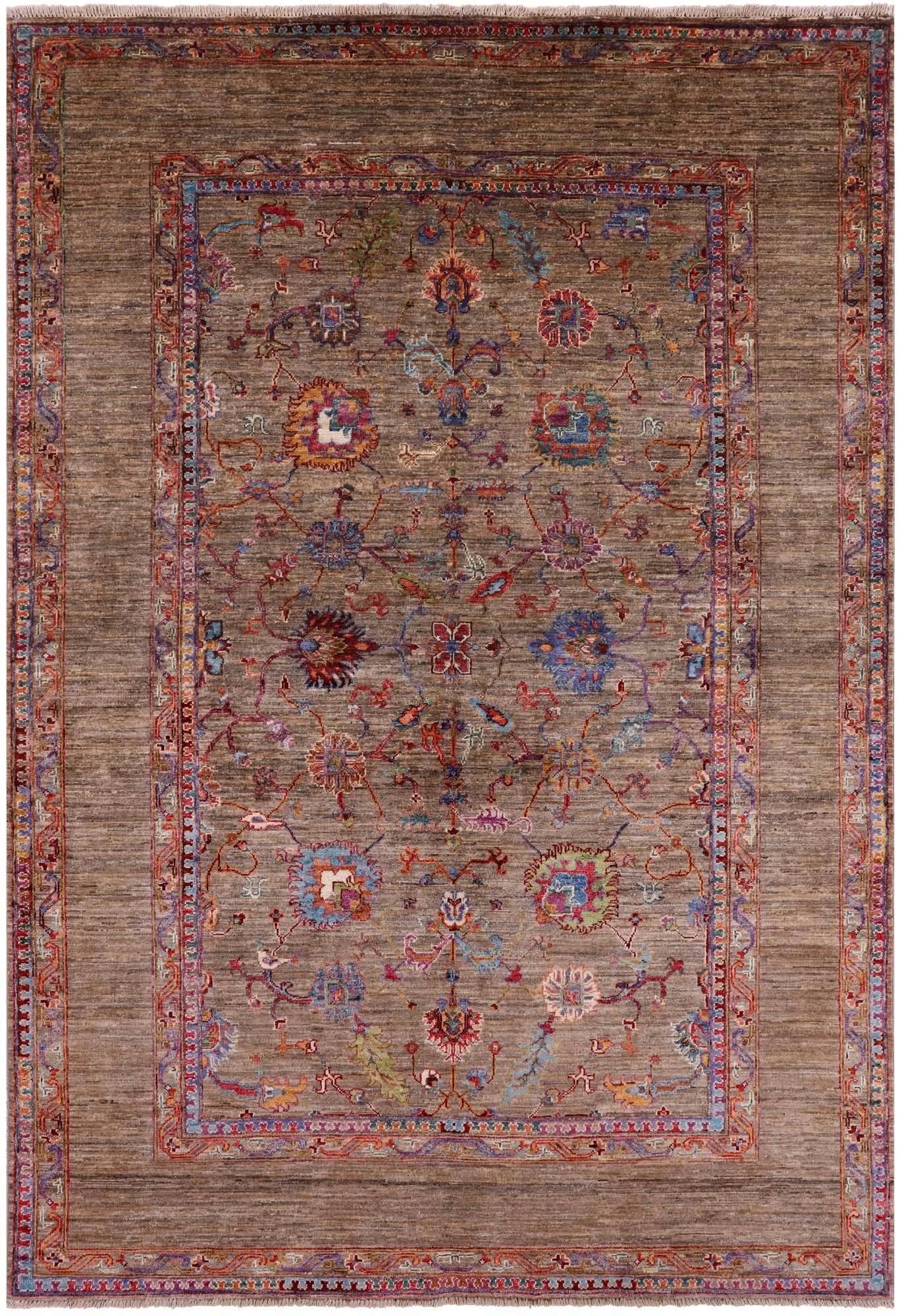 Peshawar Handmade Wool Rug - 5' 8" X 8' 5" - Golden Nile
