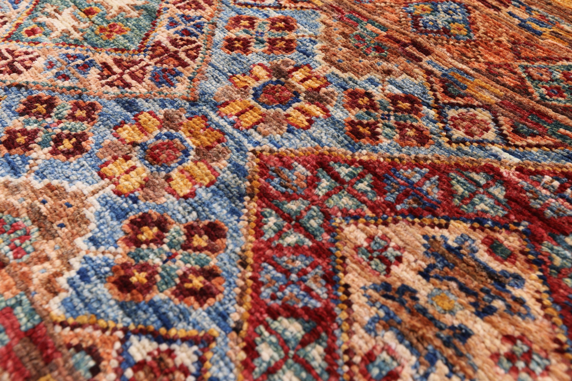 Khorjin Persian Gabbeh Handmade Wool Rug - 5' 0" X 6' 8" - Golden Nile