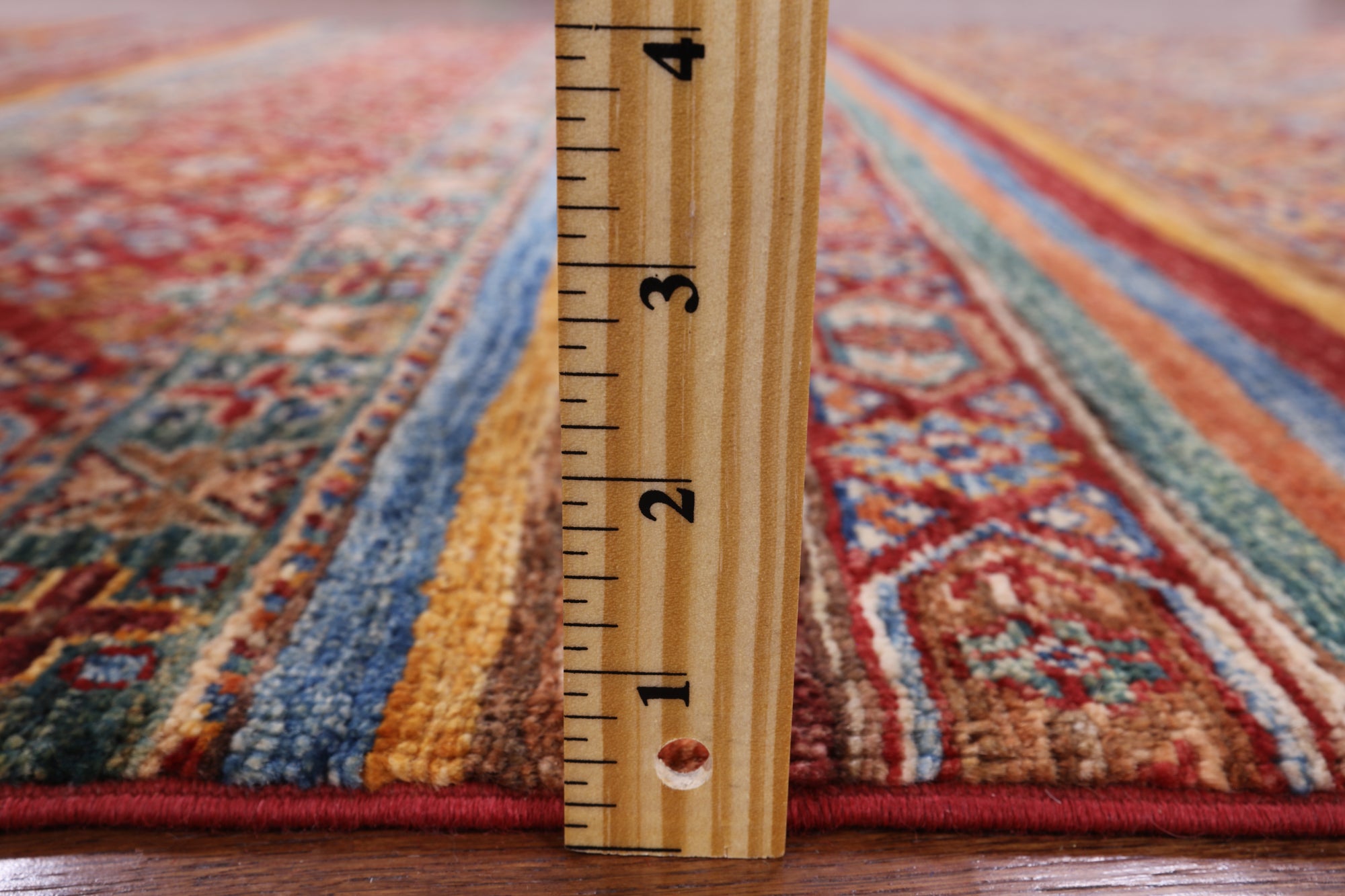 Khorjin Persian Gabbeh Handmade Wool Rug - 5' 0" X 6' 8" - Golden Nile
