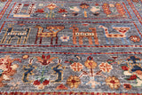 Tribal Persian Gabbeh Handmade Wool Rug - 3' 4" X 4' 11" - Golden Nile