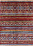 Khorjin Persian Gabbeh Handmade Wool Rug - 4' 10" X 6' 9" - Golden Nile