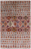 Khorjin Persian Gabbeh Hand Knotted Wool Rug - 3' 11" X 5' 10" - Golden Nile