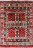 Tribal Persian Gabbeh Hand Knotted Wool Rug - 4' 1" X 5' 8" - Golden Nile