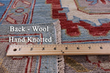 Blue Turkish Oushak Hand Knotted Wool Rug - 8' 11" X 11' 8" - Golden Nile