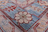Blue Turkish Oushak Hand Knotted Wool Rug - 8' 3" X 9' 10" - Golden Nile