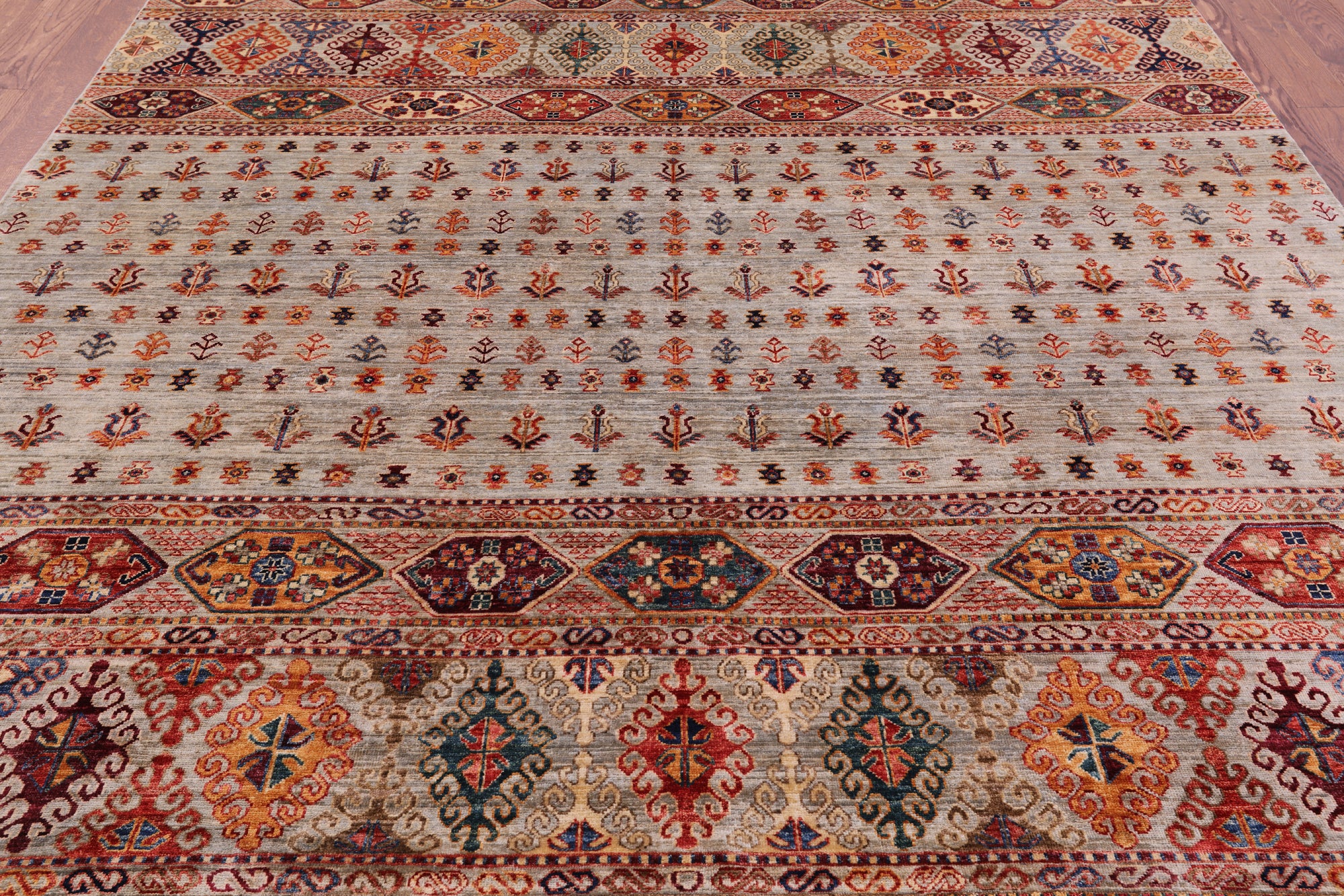 Tribal Persian Gabbeh Hand Knotted Wool Rug - 8' 4" X 10' 1" - Golden Nile