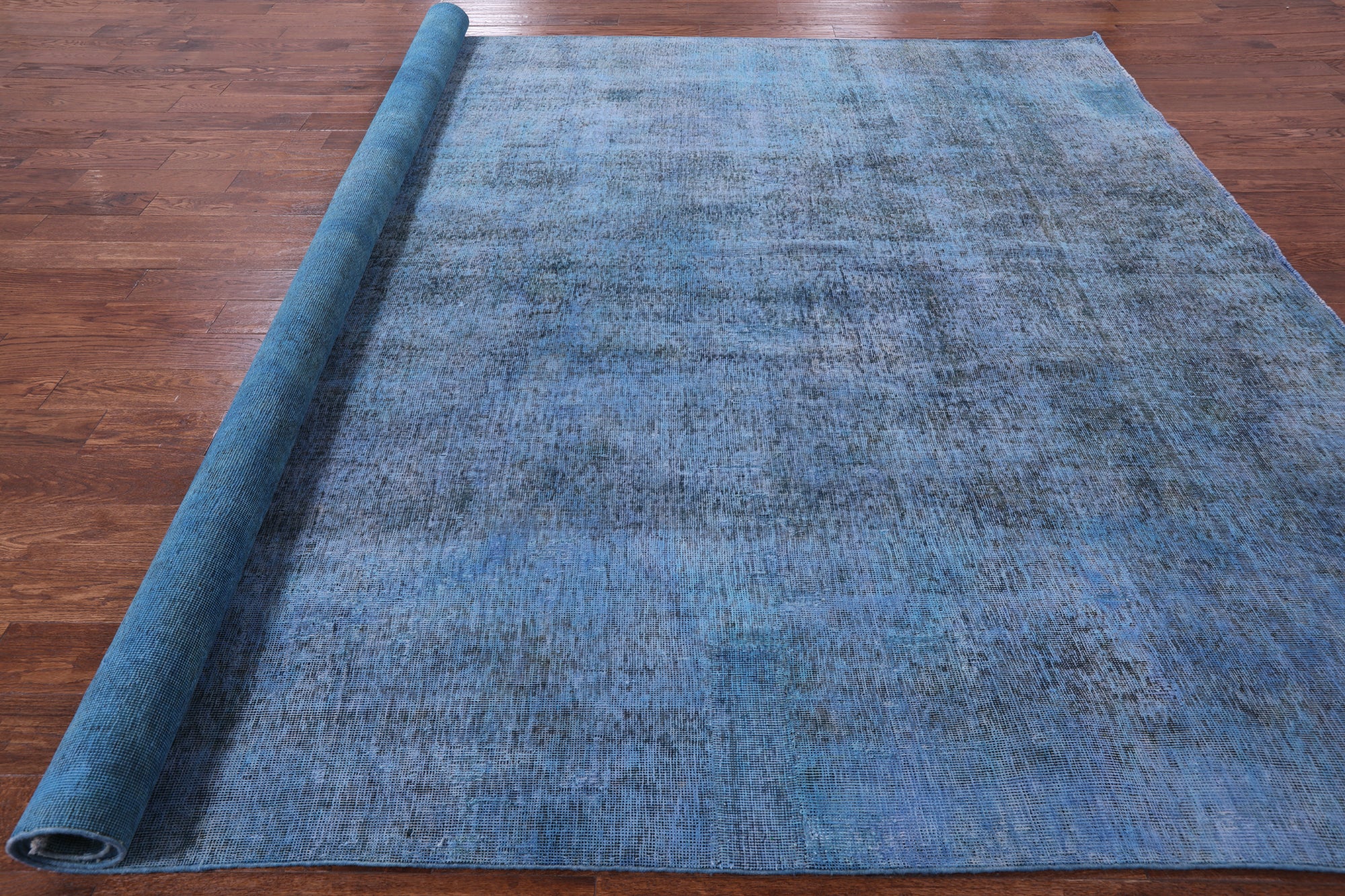 Blue Persian Overdyed Hand Knotted Wool Rug - 9' 8" X 12' 8" - Golden Nile