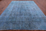 Blue Persian Overdyed Hand Knotted Wool Rug - 9' 8" X 12' 8" - Golden Nile