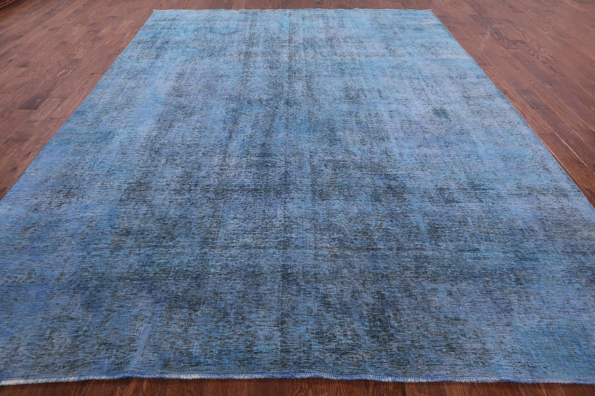 Blue Persian Overdyed Hand Knotted Wool Rug - 9' 8" X 12' 8" - Golden Nile