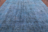 Blue Persian Overdyed Hand Knotted Wool Rug - 9' 8" X 12' 8" - Golden Nile