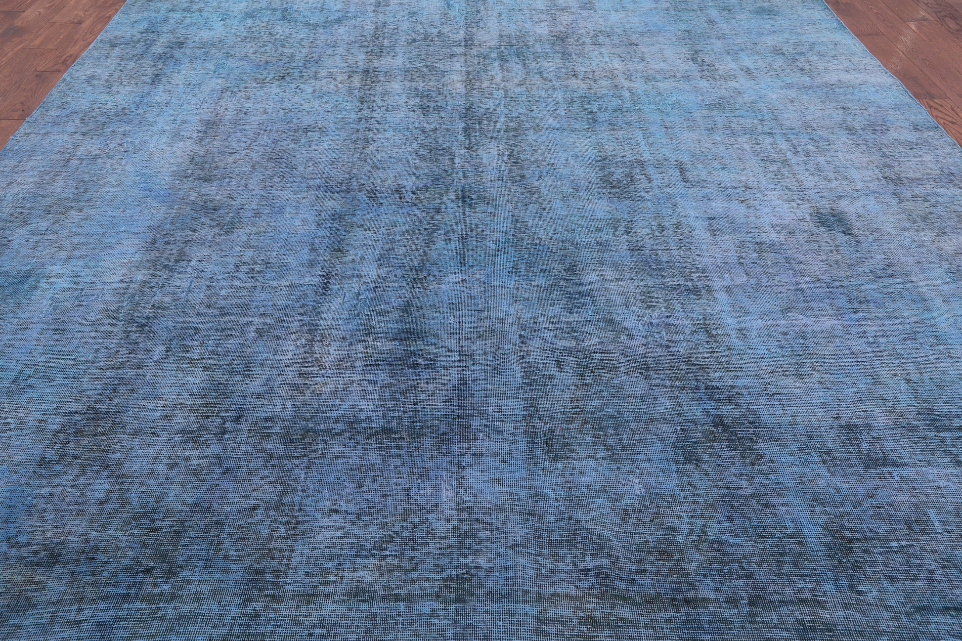 Blue Persian Overdyed Hand Knotted Wool Rug - 9' 8" X 12' 8" - Golden Nile