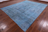 Blue Persian Overdyed Hand Knotted Wool Rug - 9' 8" X 12' 8" - Golden Nile