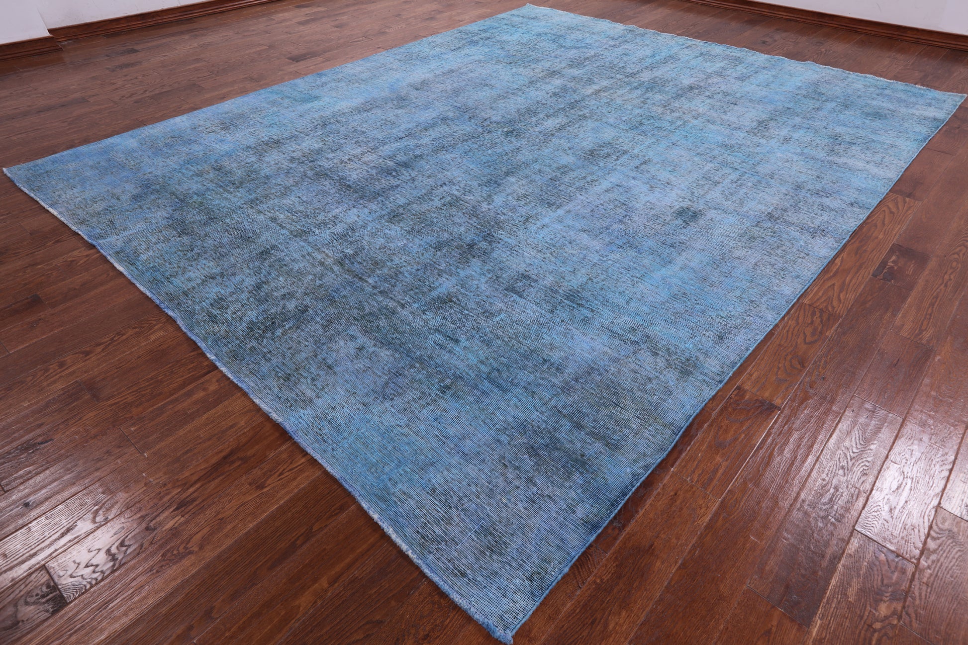 Blue Persian Overdyed Hand Knotted Wool Rug - 9' 8" X 12' 8" - Golden Nile