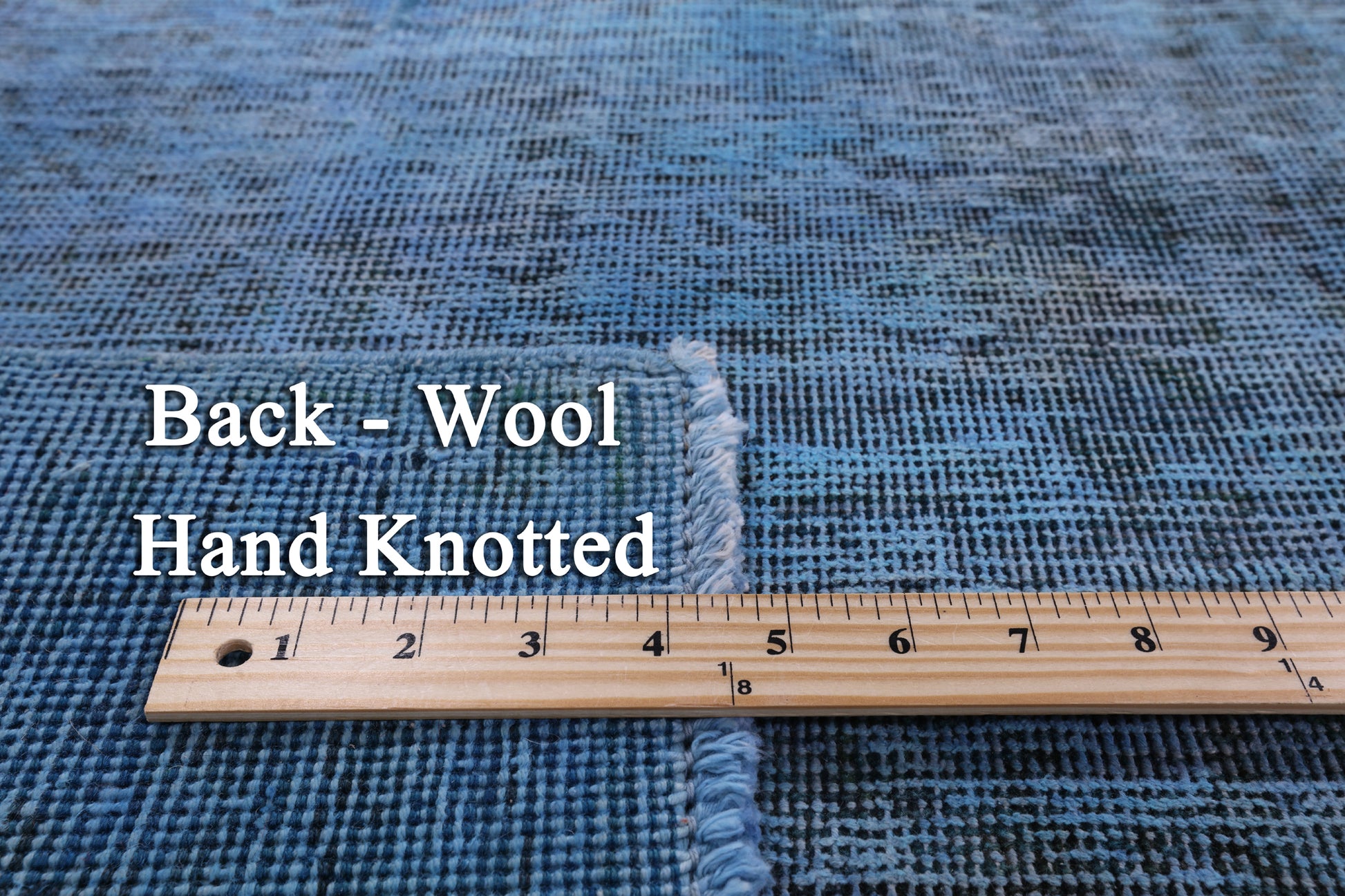 Blue Persian Overdyed Hand Knotted Wool Rug - 9' 8" X 12' 8" - Golden Nile