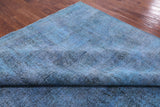 Blue Persian Overdyed Hand Knotted Wool Rug - 9' 8" X 12' 8" - Golden Nile