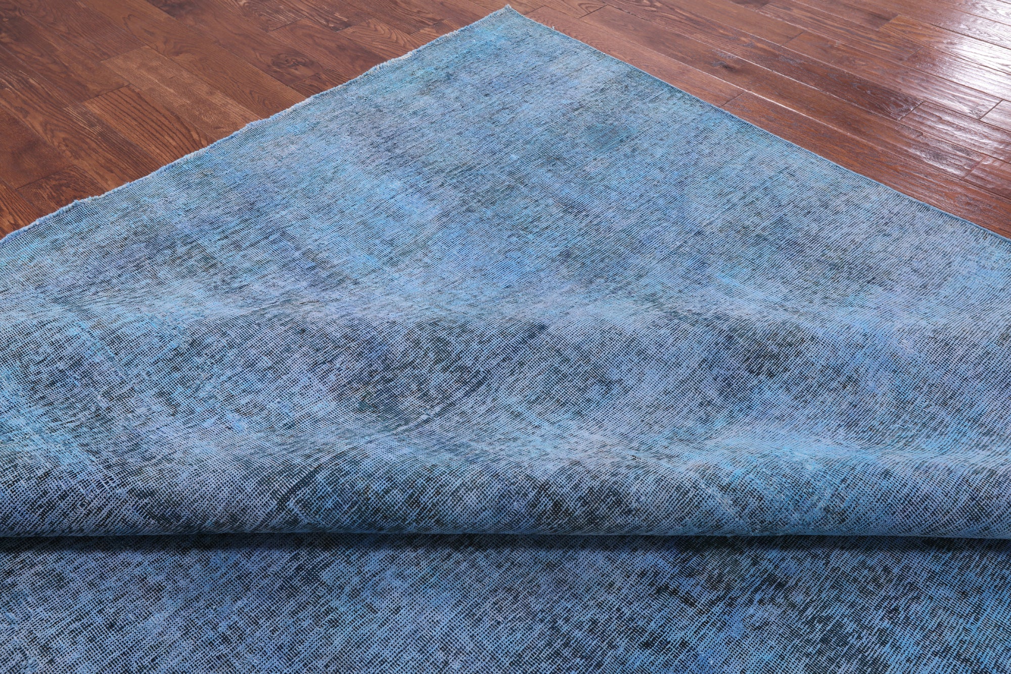Blue Persian Overdyed Hand Knotted Wool Rug - 9' 8" X 12' 8" - Golden Nile