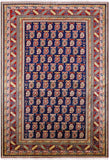 Blue Super Kazak Hand Knotted Wool Rug - 4' 10" X 6' 10" - Golden Nile