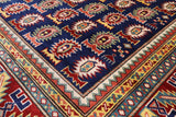 Blue Super Kazak Hand Knotted Wool Rug - 4' 10" X 6' 10" - Golden Nile