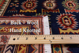 Blue Super Kazak Hand Knotted Wool Rug - 4' 10" X 6' 10" - Golden Nile
