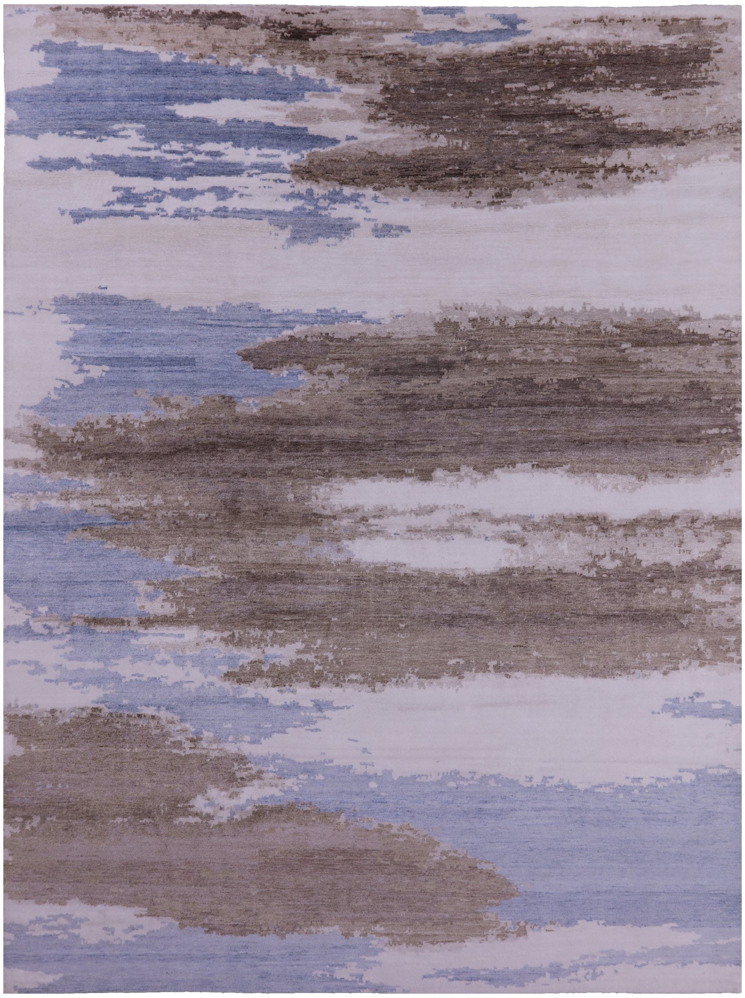 Modern Hand Knotted 100% Silk Rug - 9' 1" X 11' 11" - Golden Nile