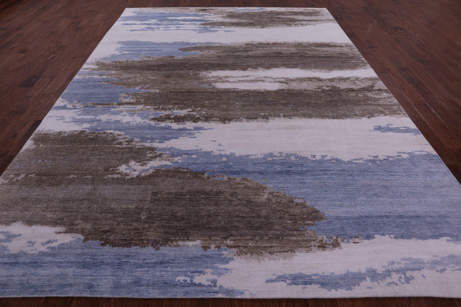 Modern Hand Knotted 100% Silk Rug - 9' 1" X 11' 11" - Golden Nile