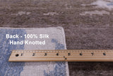 Modern Hand Knotted 100% Silk Rug - 9' 1" X 11' 11" - Golden Nile
