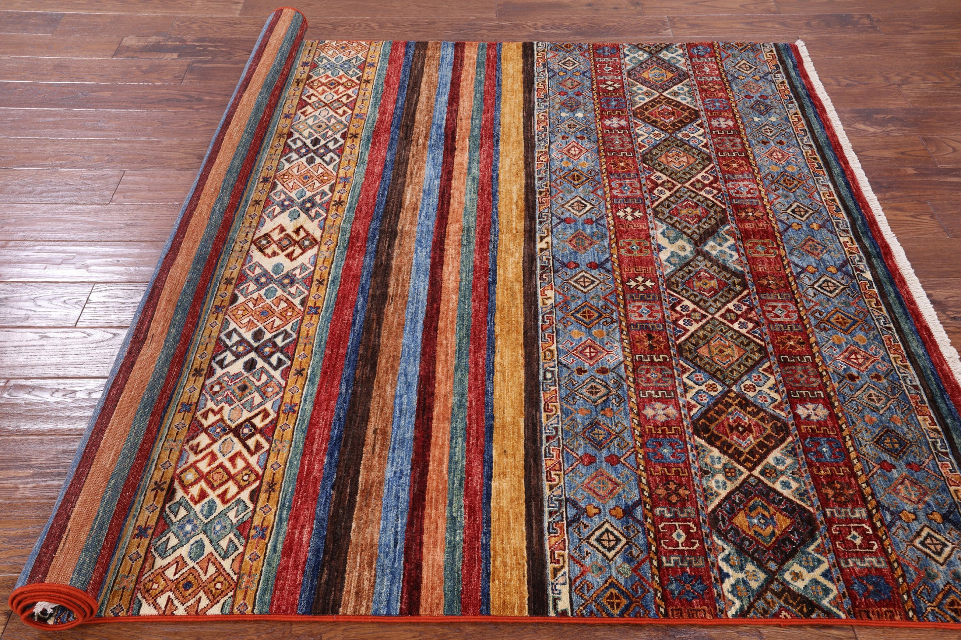 Tribal Khorjin Persian Gabbeh Hand Knotted Wool Rug - 5' 9" X 7' 9" - Golden Nile