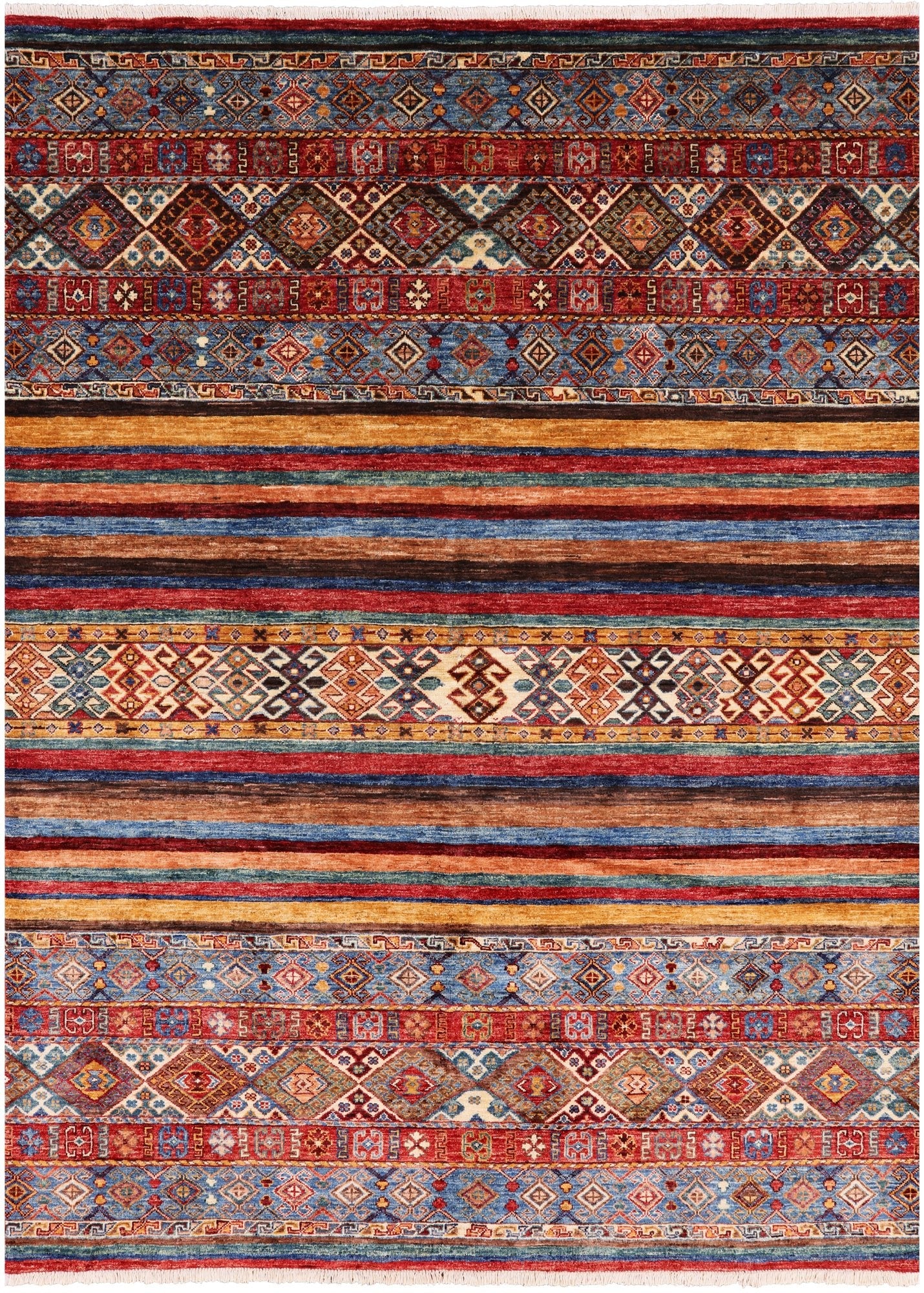 Tribal Khorjin Persian Gabbeh Hand Knotted Wool Rug - 5' 9" X 7' 9" - Golden Nile