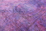 Purple Full Pile Overdyed Hand Knotted Wool Rug - 8' 1" X 9' 10" - Golden Nile