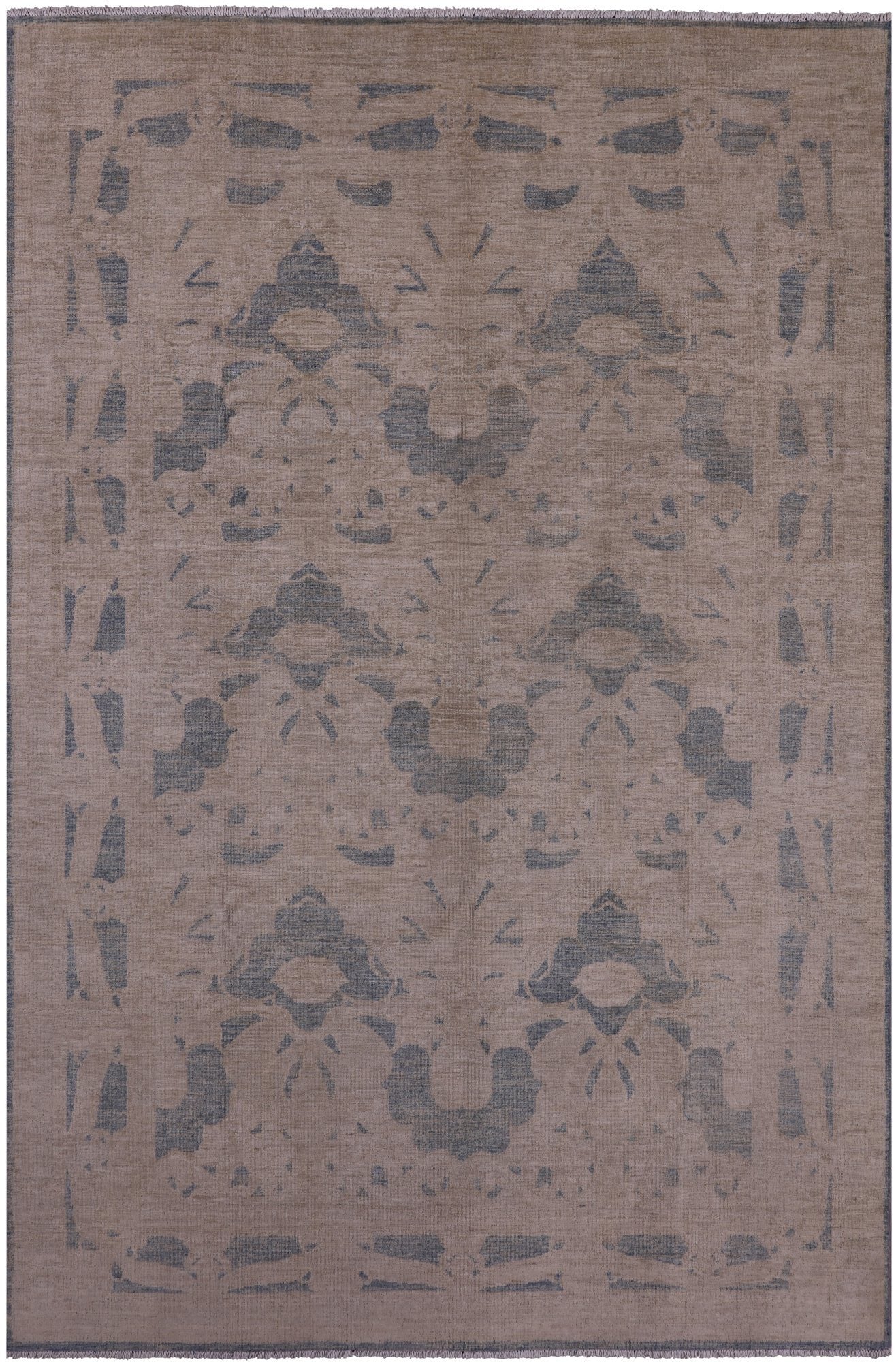 Ivory William Morris Handmade Wool Rug - 5' 10" X 8' 10" - Golden Nile