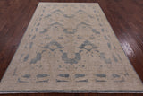 Ivory William Morris Handmade Wool Rug - 5' 10" X 8' 10" - Golden Nile