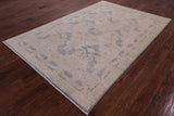 Ivory William Morris Handmade Wool Rug - 5' 10" X 8' 10" - Golden Nile
