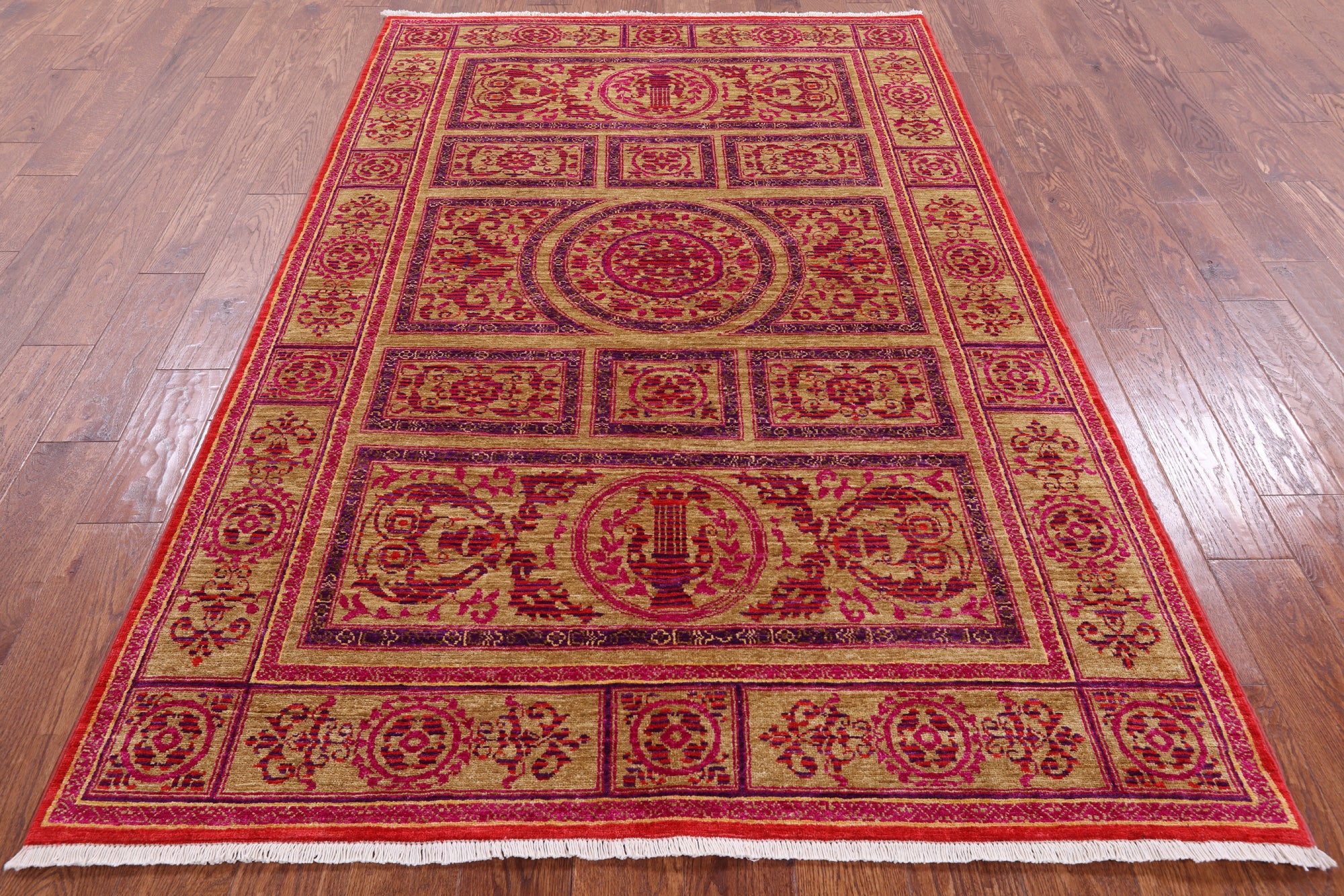 William Morris Handmade Wool Rug - 5' 0" X 7' 7" - Golden Nile