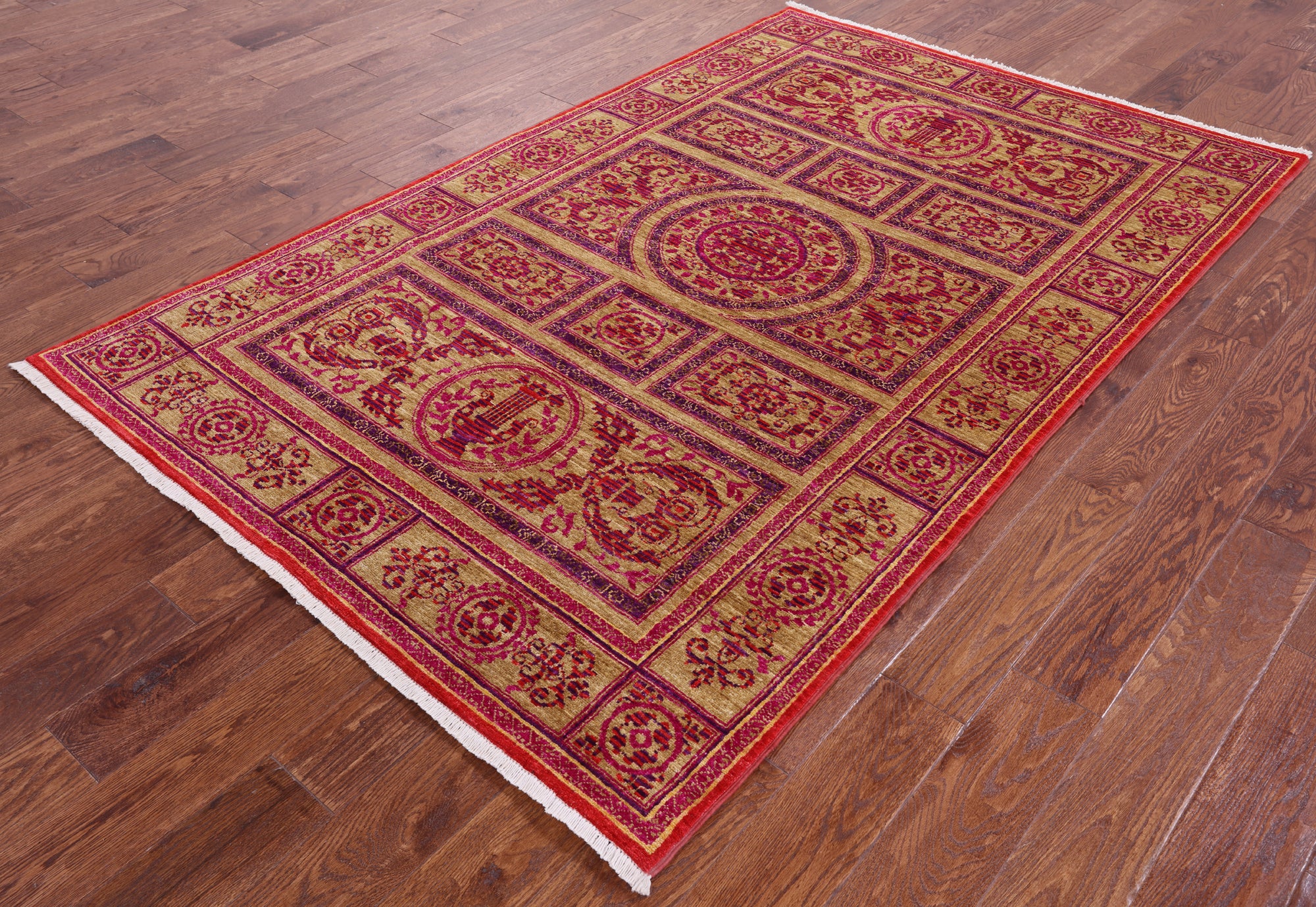 William Morris Handmade Wool Rug - 5' 0" X 7' 7" - Golden Nile