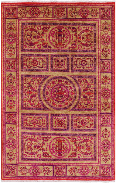 William Morris Handmade Wool Rug - 5' 0" X 7' 7" - Golden Nile