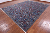 Grey William Morris Hand Knotted Wool Rug - 10' 3" X 13' 6" - Golden Nile