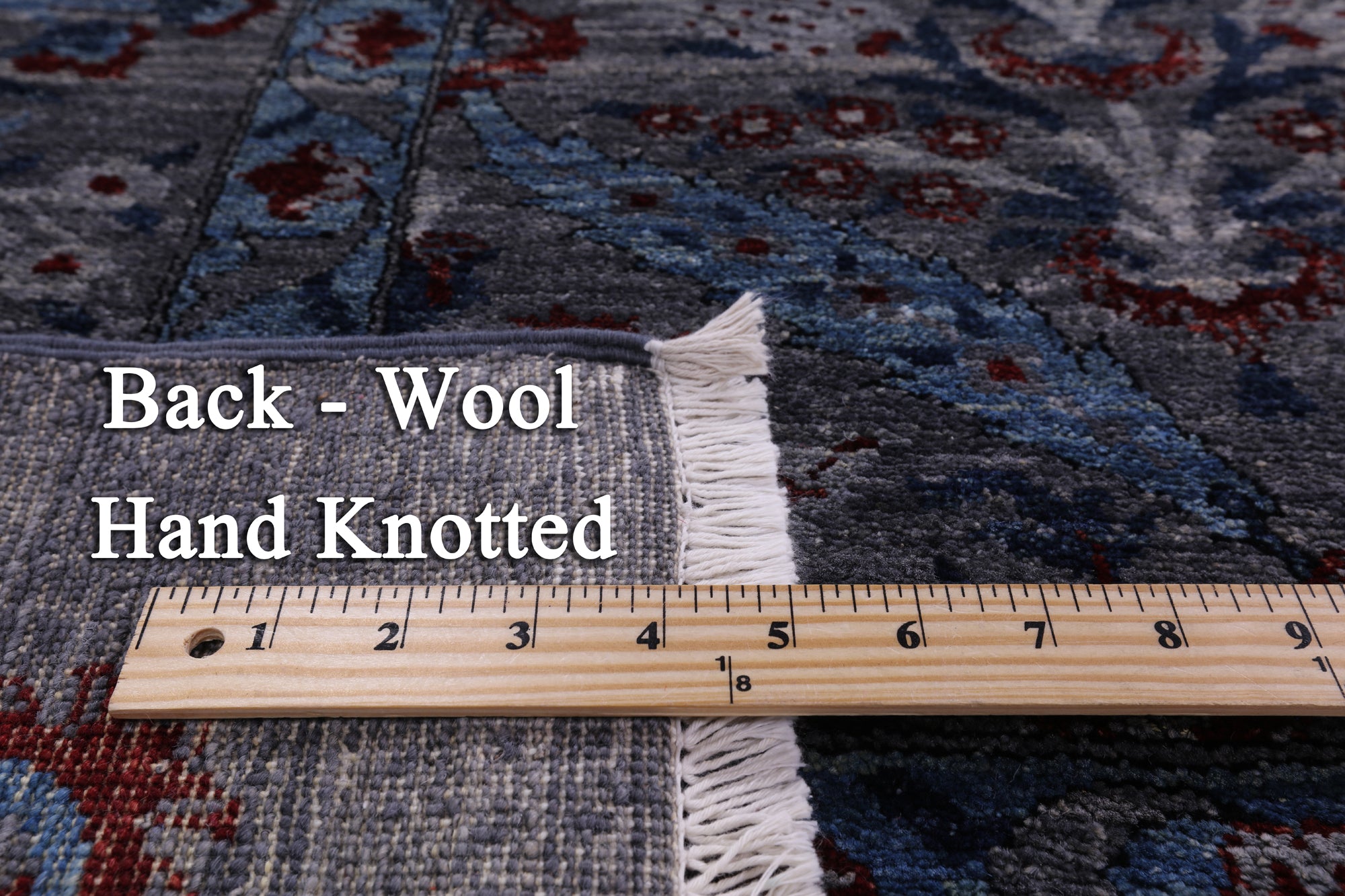 Grey William Morris Hand Knotted Wool Rug - 10' 3" X 13' 6" - Golden Nile