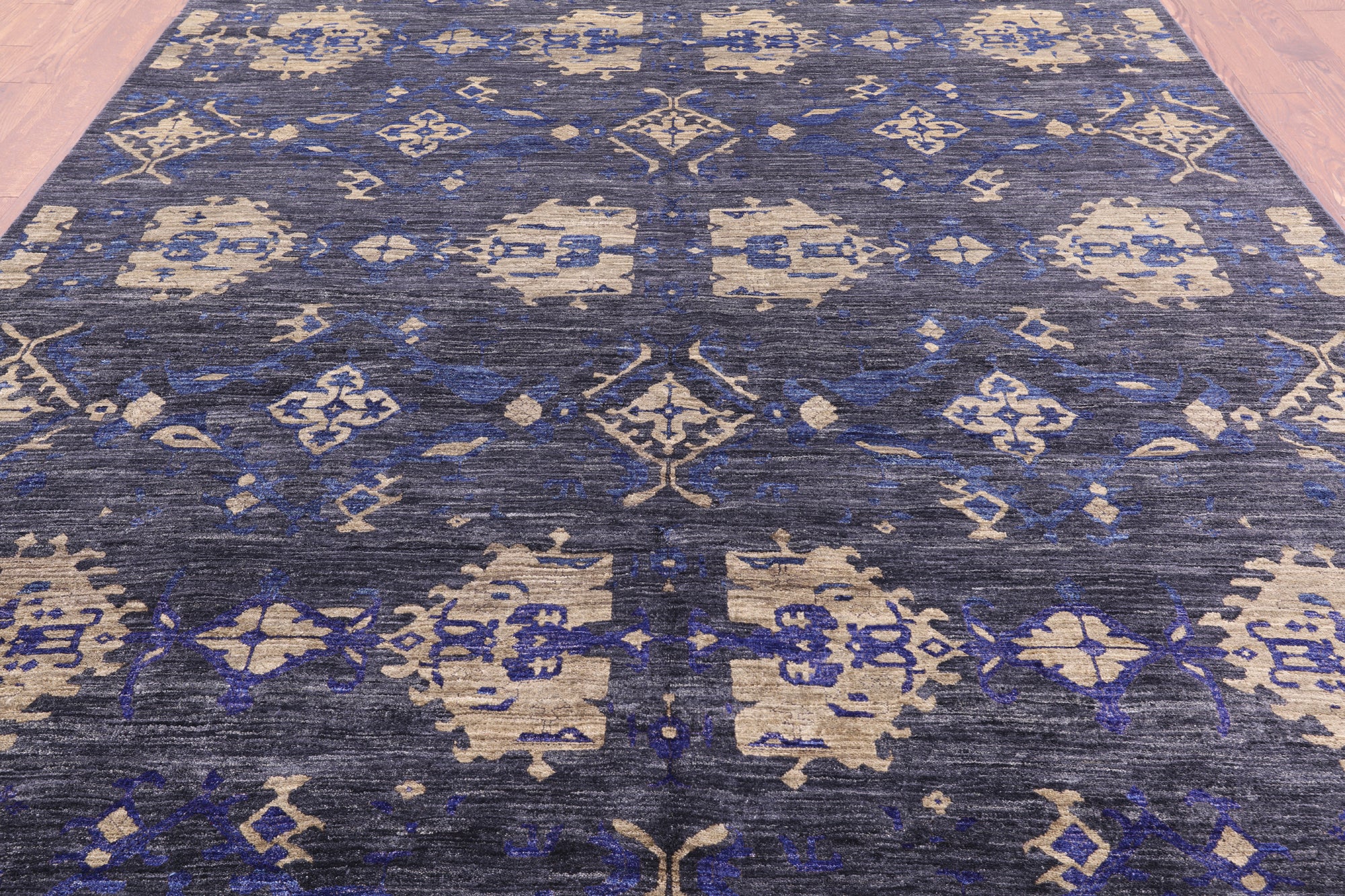 Grey William Morris Hand Knotted Wool Rug - 8' 3" X 10' 5" - Golden Nile