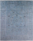 Blue Full Pile Overdyed Hand Knotted Wool Rug - 8' 4" X 10' 3" - Golden Nile
