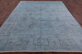 Blue Full Pile Overdyed Hand Knotted Wool Rug - 8' 4" X 10' 3" - Golden Nile